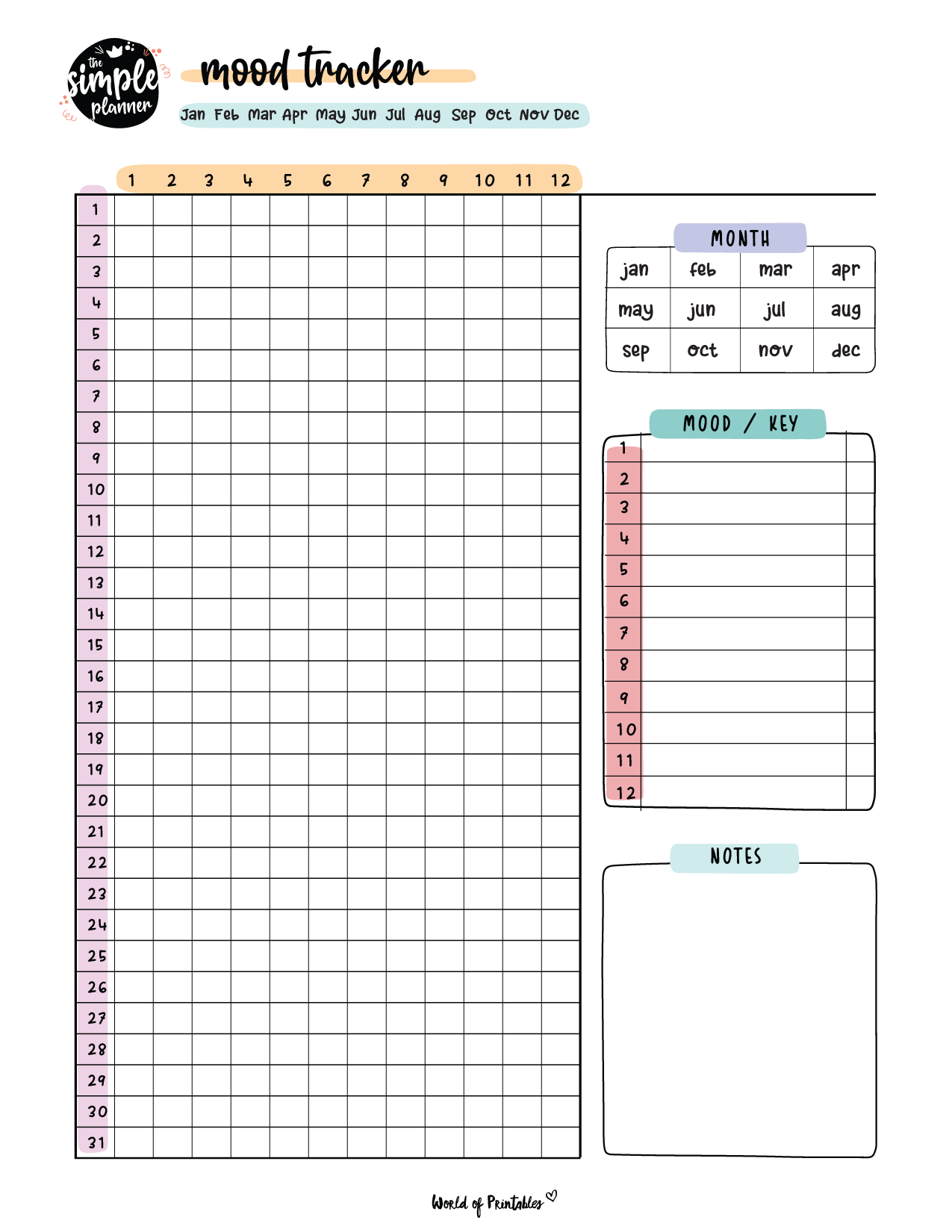 mood trackers - 16 free printable templates - world of printables
